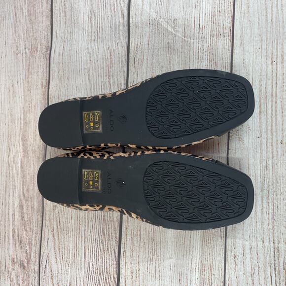 Aldo Dwendadan Womens Sz 7B Ballet Flats Cap Toe Cheetah Black - Picture 9 of 11